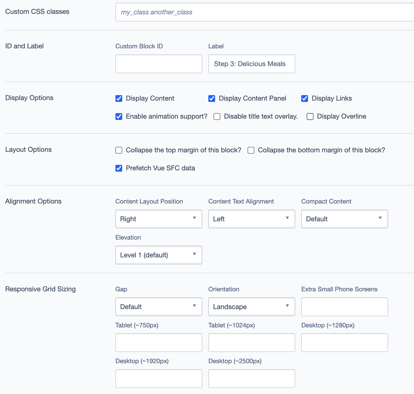Triptych Block Content